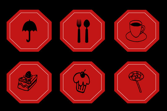 Symbols on Red Stop Sign