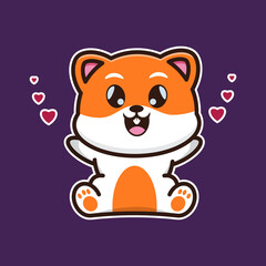 
vector illustration of cute hamster 
feel happy, suitable for greeting cards, birthday gifts, stickers, clothes