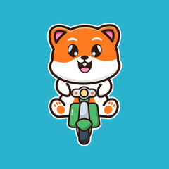 
vector illustration of cute hamster 
riding motorcycle,  suitable for greeting cards, birthday gifts, stickers, clothes