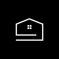 simple house outline logo design