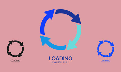 simple blue gradation circle logo icon