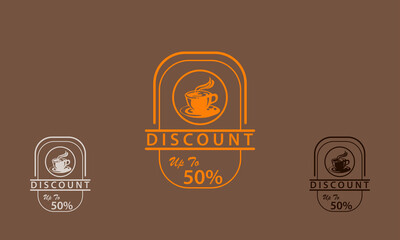 cafe coffee discount logo icon