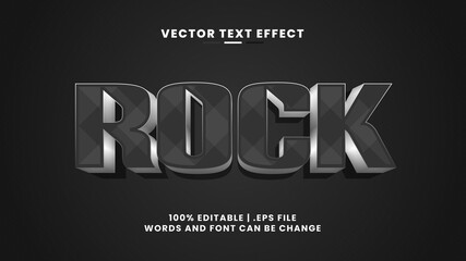 Rock 3d editable text effect in simple and modern text style