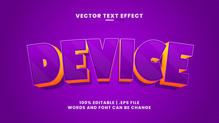Device 3d editable text effect in simple and modern text style