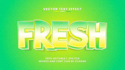 Fresh 3d editable text effect in simple and modern text style
