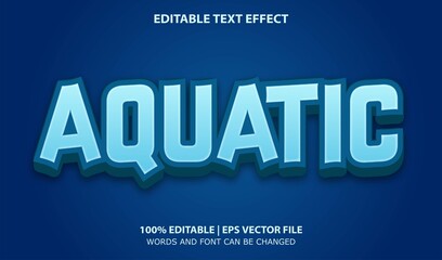 Aquatic Editable Text Effect Style Vector