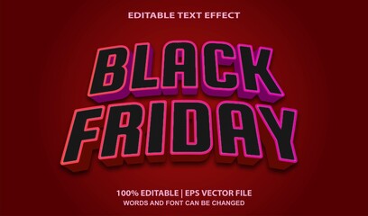 Fototapeta premium Black Friday Red Editable Text Effect Style Vector