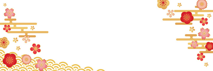 和柄花模様の背景素材