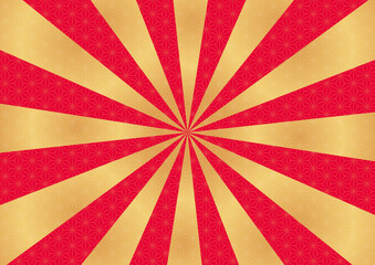 和柄集中線の背景素材(麻の葉)