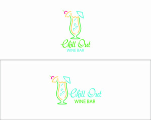cocktail bar logo design Template 