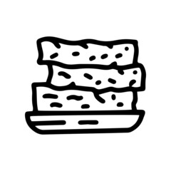 cutlets line vector doodle simple icon design