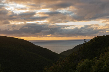 Seaside landscape at dusk