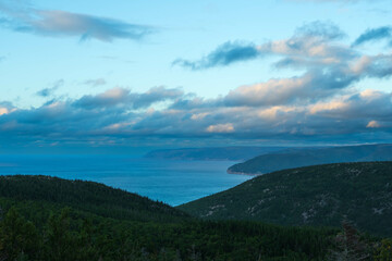 Seaside landscape at dusk