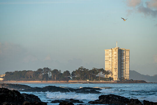 Toralla island on the Galician coast of the Ria de Vigo, Spain