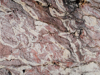 Close up view of the slice of the marble rock in the mine