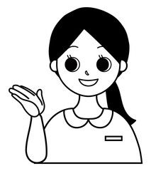 説明する看護師（医療従事者）のイラスト素材