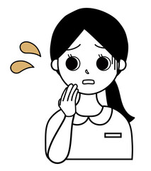 困って慌てる看護師（医療従事者）のイラスト素材