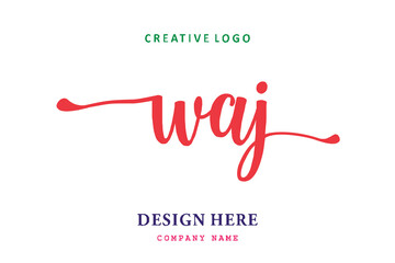Fototapeta na wymiar WAJ lettering logo is simple, easy to understand and authoritative