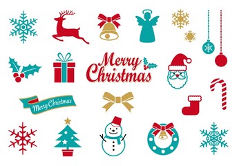 クリスマス　アイコンセット　イラスト素材集