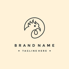 simple roasted chicken meat logo badge inspiration, best for line art organic food logo vector