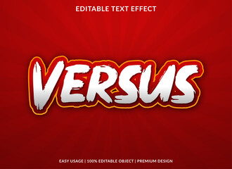 versus text effect template with abstract and bold style use for business logo