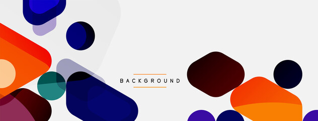 Abstract round geometric shapes and circles background. Trendy techno business template for wallpaper, banner, background or landing