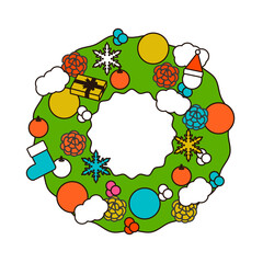 クリスマスリース-イラストグラフィック素材