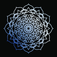 Indian Ornament black white card with mandala