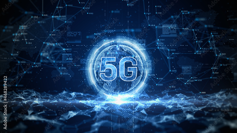Poster 5g high-speed internet connection, internet of things iot concept, technology network digital data a