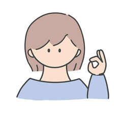 OKのポーズ_女の子