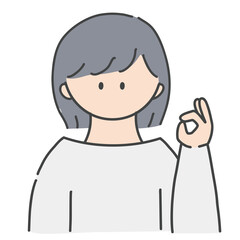 OKのポーズ_女の子