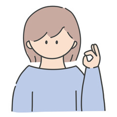 OKのポーズ_女の子