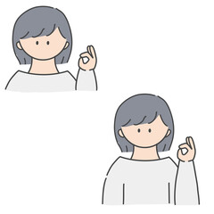 OKのポーズ_女の子