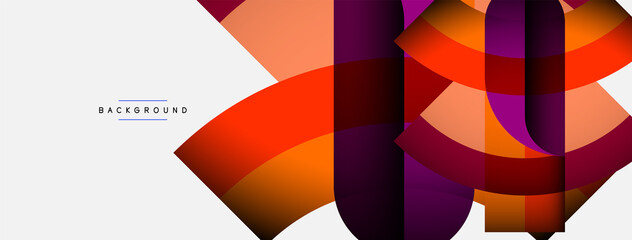 Obraz premium Trendy shapes, color minimal design composition, lines and shadows for wallpaper banner background or landing page