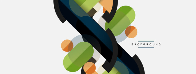 Geometric shapes composition abstract background. Circles lines and rectangles. Vector illustration for wallpaper banner background or landing page