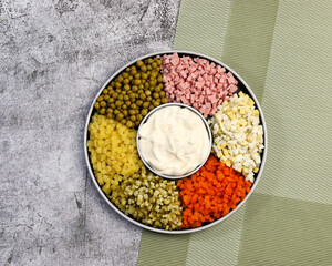 Traditional russian salad 