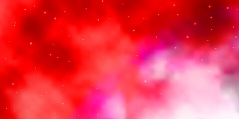 Light Red vector layout with bright stars.