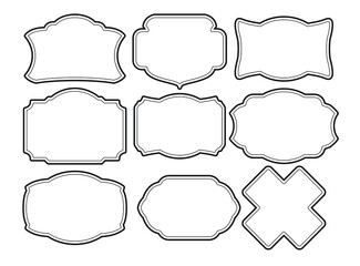 Set of frames border design vintage