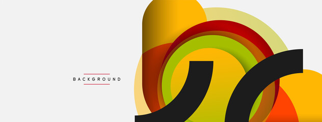 Naklejka premium Creative geometric wallpaper. Minimal abstract background. Circles composition vector illustration for wallpaper banner background or landing page