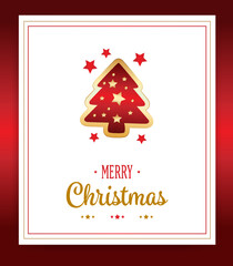 Merry Christmas Greetings With Tree And Stars