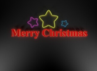 Merry Christmas lighting in dark scene 3D rendering festival wallpaper backgrounds