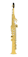 Soprano saxophone vector illustration on a white background - obrazy, fototapety, plakaty