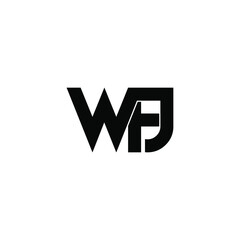 wfj initial letter monogram logo design