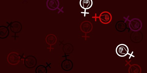 Light Pink, Red vector template with businesswoman signs.