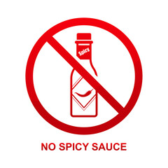 No spicy sauce icon isolated on white background vector illustration.