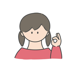 OKのポーズ_女の子