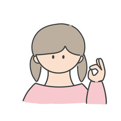 OKのポーズ_女の子
