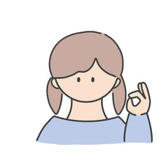 OKのポーズ_女の子
