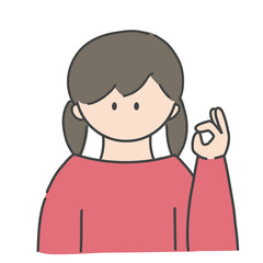 OKのポーズ_女の子