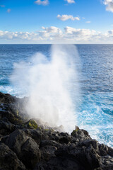 Le Souffleur or a natural geyser at Reunion Island